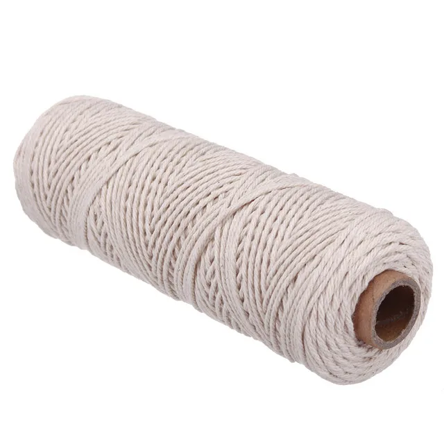 2mm  200m Natural Beige White Twisted 100% Pure Cotton Cord Rope DIY Crafts Macrame String