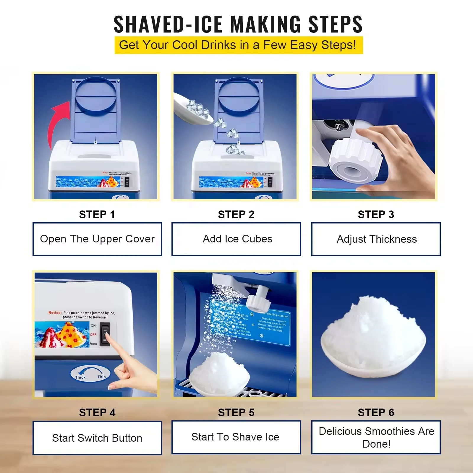 Commercial Ice Shaver Crusher 120 Kg/h Electric Snow Cone Maker Machine Small Commercial Snowcone Machine ABS Plastic Guangzhou