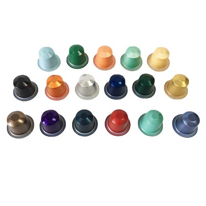 Disposable Nespresso Compatible Pods Empty Aluminum Foil Coffee Capsule with Self Adhesive Seals Stickers Covers Lids