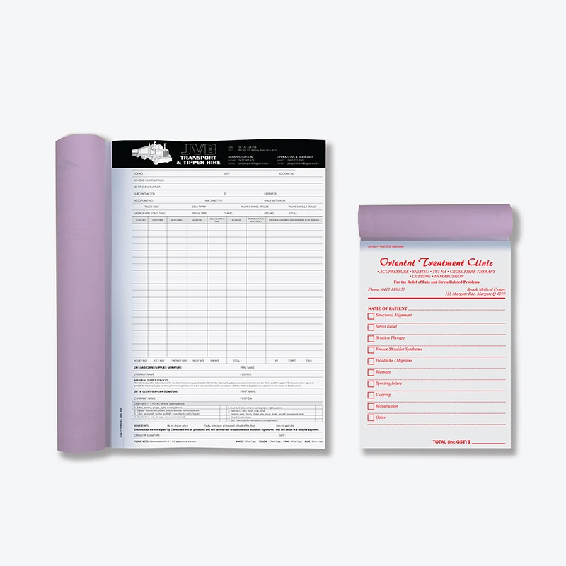 OEM/ODM дешевая цена дубликаты Triplicate Quadruplicate NCR/Carbonless A4 доставка заказ блокнот настраиваемая печать