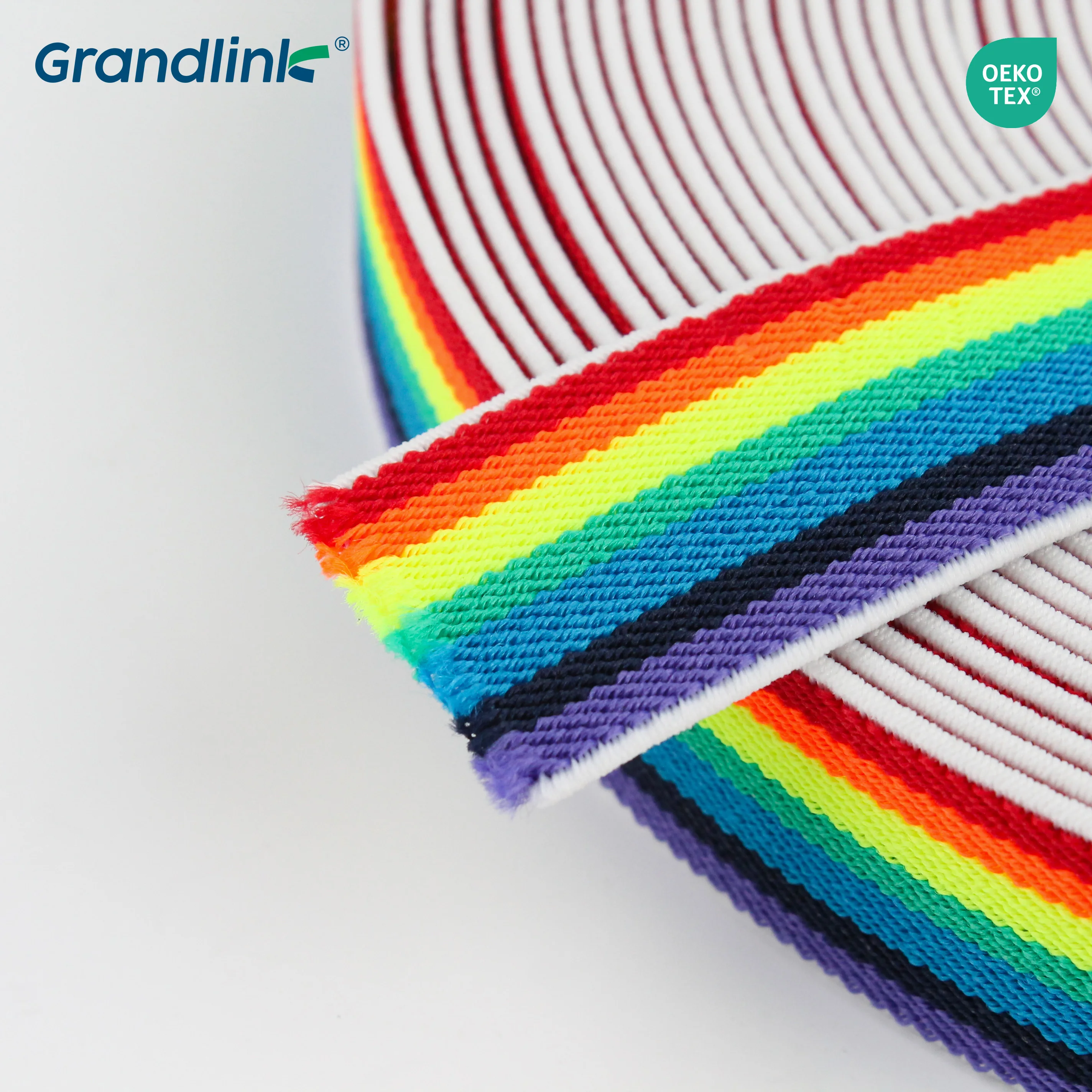 Ethnic stretch striped webbing tape polypropylene strap for bag luggage overalls trousers intercolor polyester latex elastic