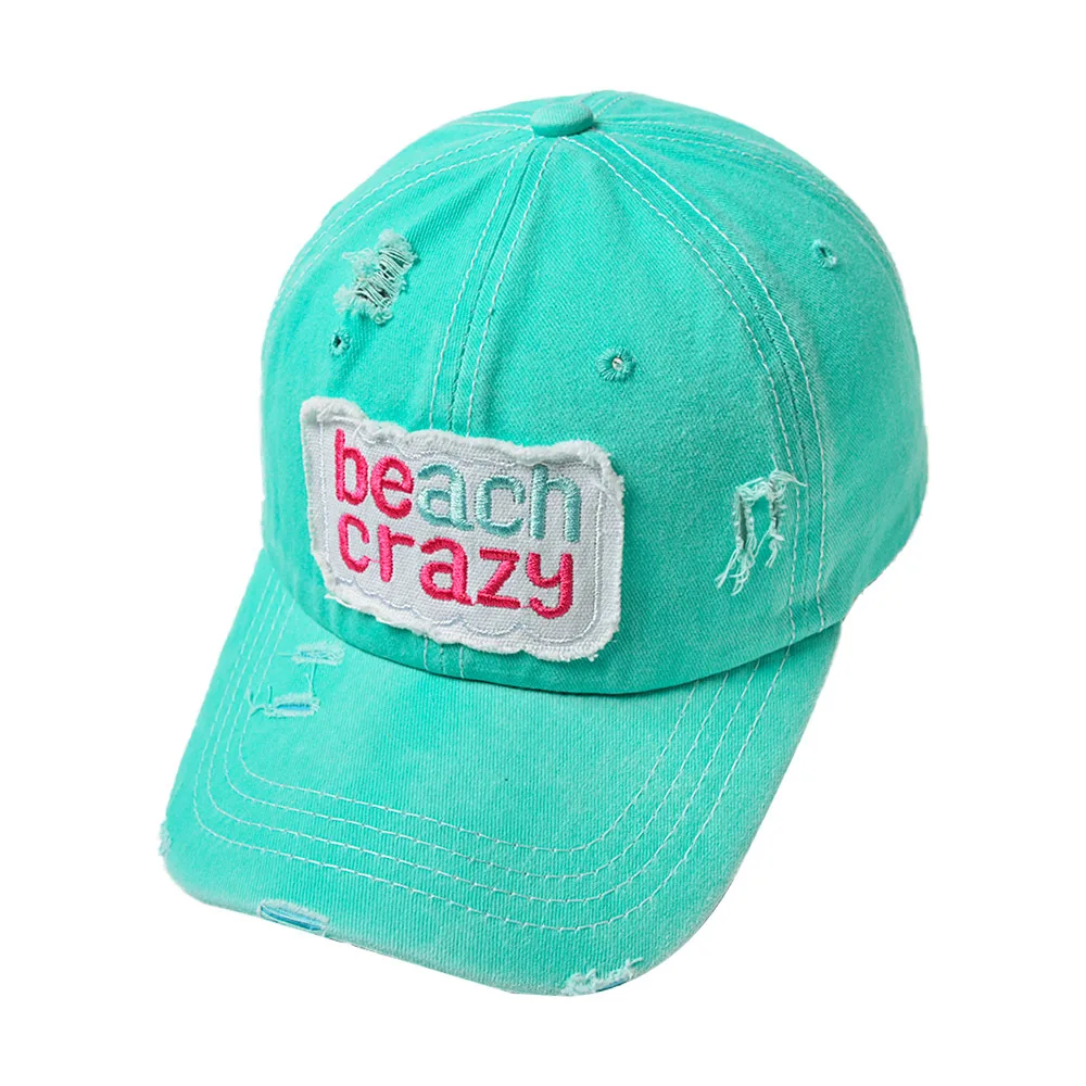 BEACH CRAZY 3 D Embroidered Baseball Cap Adjustable Size For Running Workouts And Outdoor Activities All Seasons