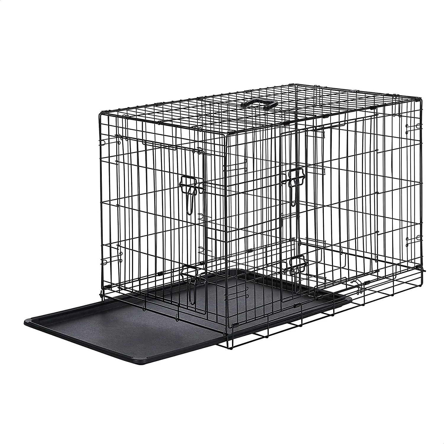 Hot Sales Multiple Sizes 2 Door Folding Metal Dog Cage or Pet Crate Iron Kennel with Tray Cats Dogs Crate Hom
