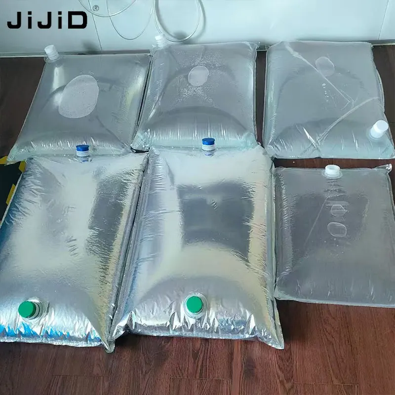 JIJID Anti-explosion Connecting Metalized BIB Spout Aluminum Foil Bag In Box Aseptic BIB Bag For Liquid Dairy Milk Yogurt