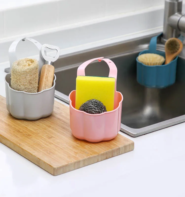 
Bathroom Storage Hanging Bag Kitchenware Rag Rack New Kitchen Sink Drain Rack Sponge 