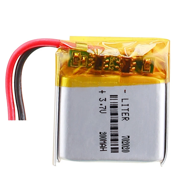 Rechargeable lithium li ion polymer battery 3.7V 200mAh 702020 with PCM