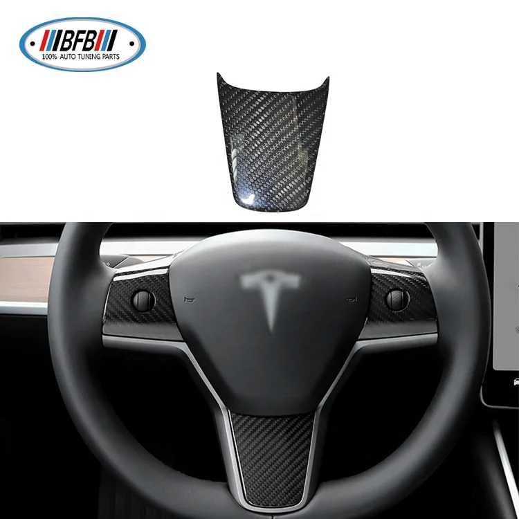  Чехол на руль из углеродного волокна Real Dry 3PS для Tesla Model 3