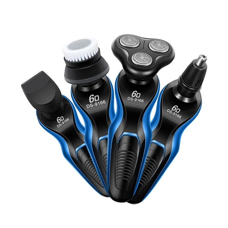 Ds-9166 4 In 1 Beard Razor Electric Beard Corner Nose Hair Trimmer Led Display Usb Rechargeable Shaver
