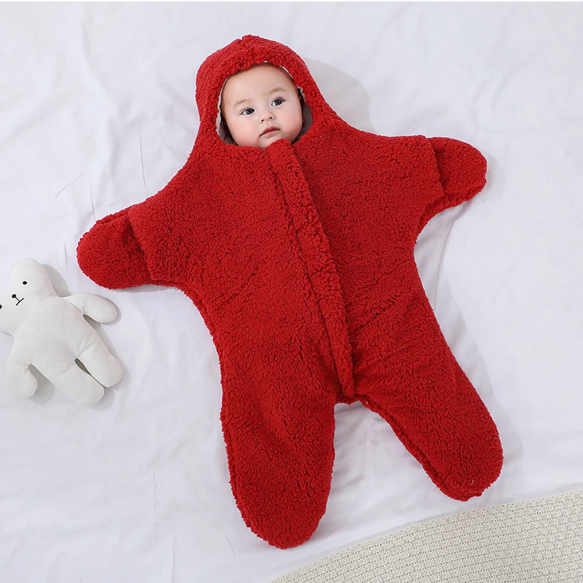 Baby Wrap Blankets Kids Sleeping Bag Envelope Sleepsack Berber Fleece Cotton Thicken Cocoon For Children Diaper Bags