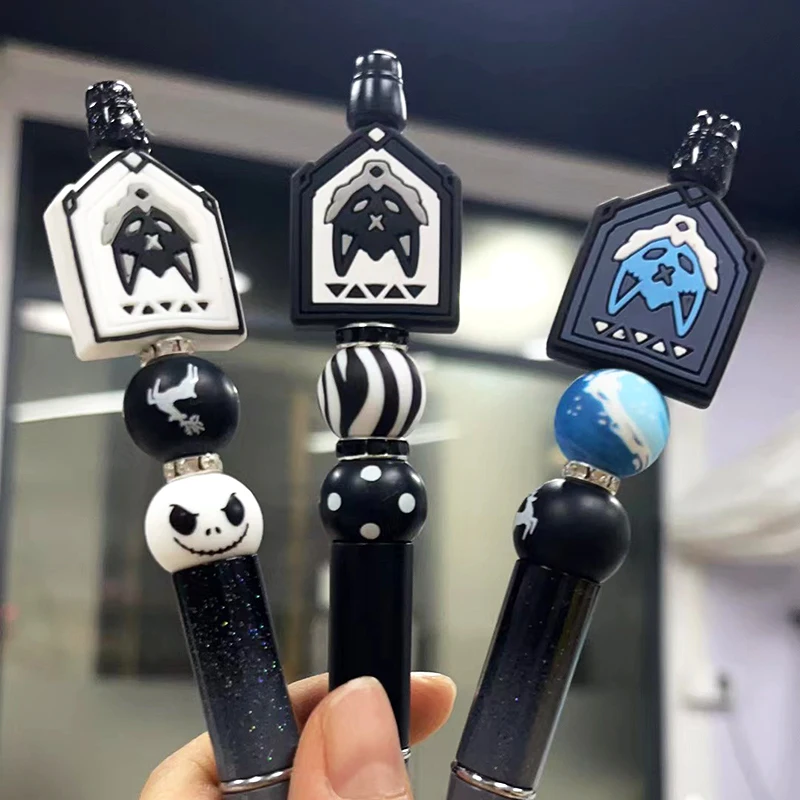 2024 New Soft Funny Animal Cow Shape Teething Beads Food Grade Silicone Focal Beads For Pen Making Beads And Charms For Pen Tops