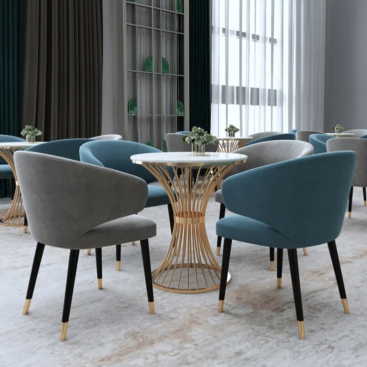 Роскошный Новый дизайн, оптовая продажа, мебель для ресторана, столы и стулья, бархатный обеденный стул для кафе и магазина, мраморный стол для лобби