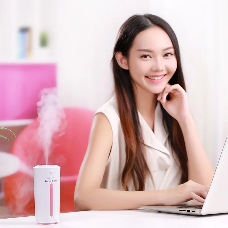 230ml h20 spray nano mist kids portable car home USB mini bottle cup 7 color lamp Star Black Humidifier Humidifiers For Babies