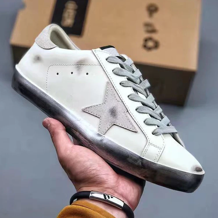 Goldens Superstar Sneakers Italian Craft With Metal Lettering Star Logo Gooses Women Small Dirty Deluxe Brand Shoes Men Shoes
