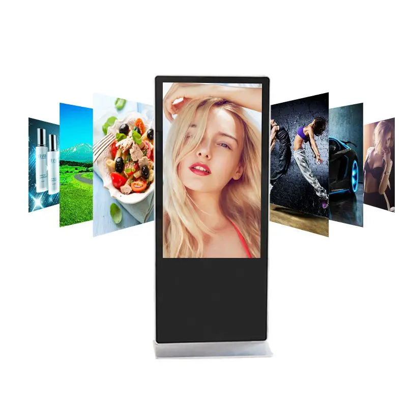55 inch Floor Stand Digital Signage Displays Android Touch Screen Kiosk Indoor FHD LCD Smart Advertising Totem Display Players