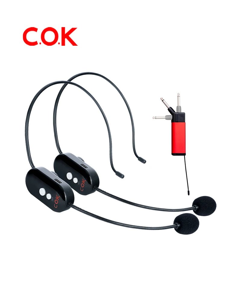 Head-worn light-weight  fixed-frequency charging wireless microphone VHF Noise Canceling for teaching