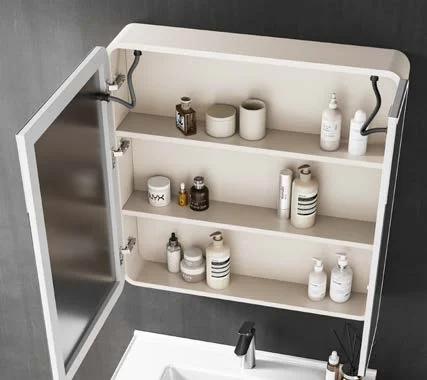 Samiyah wholesale stainless steel square integrated wall mounted bathroom vanity with ceramic basin with LED mirror for hotel