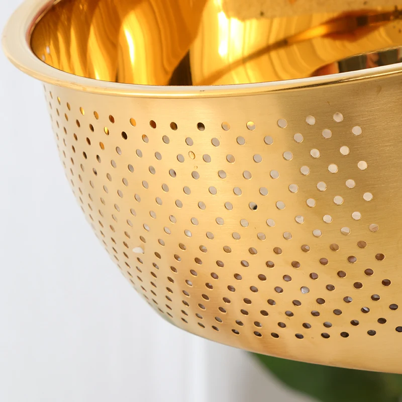 Kitchen Tool Metal Rice Washing Bowl Stainless Steel Washing Drain Basket for Fruit and Vegetable