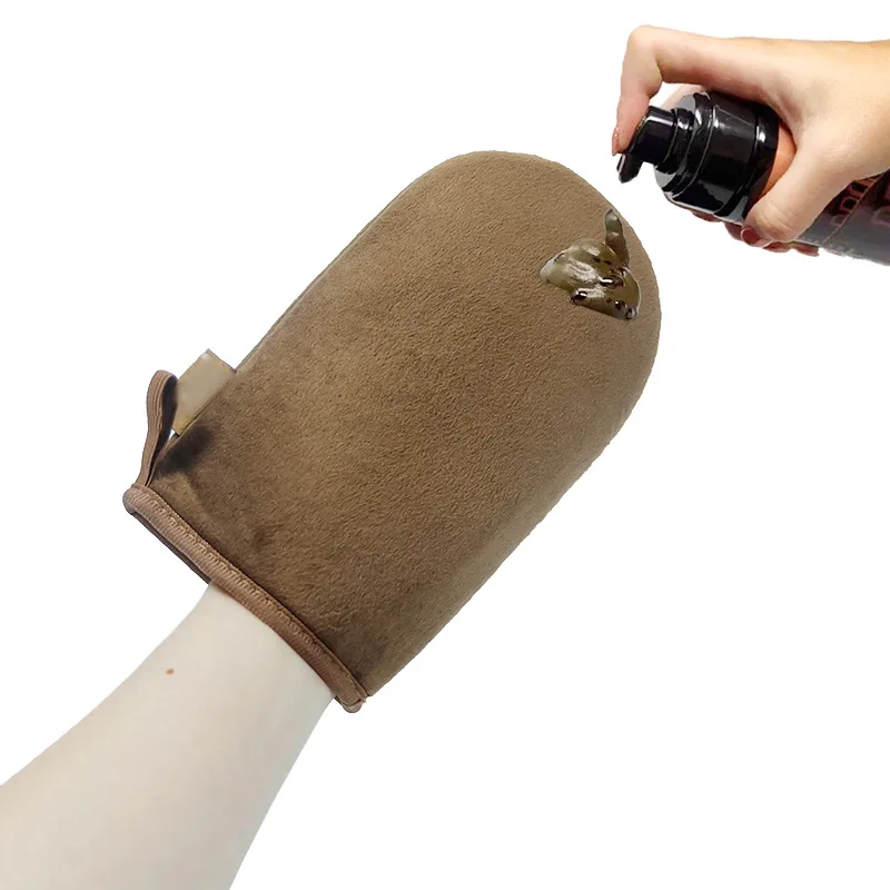 Индивидуальные флокирующие губки перчатки для загара нанесите Защитное масло спа-аппликатор аппликатор солнечного масла перчатка из микрофибры