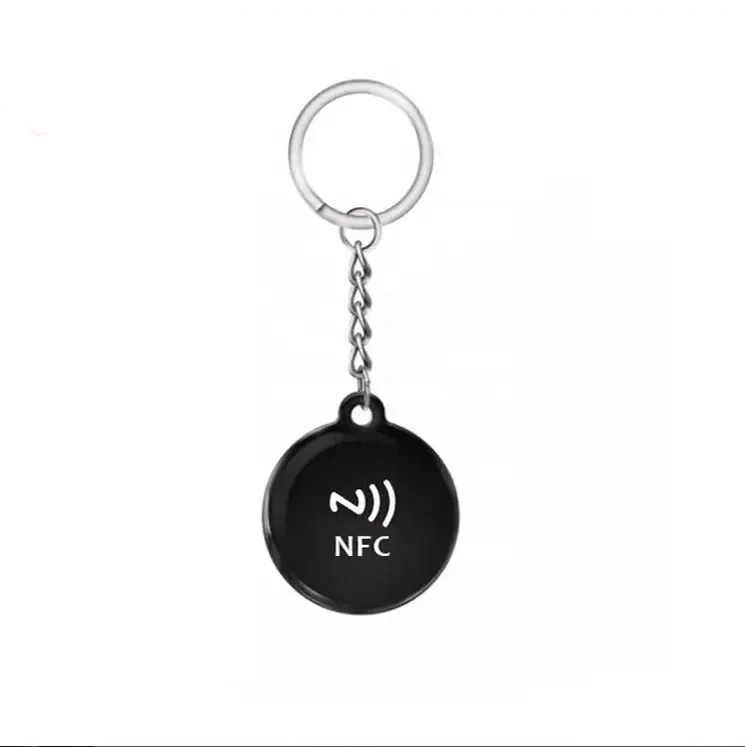 Cmrfid Iorn Nfc Social Media Nfc Social Keychain Programmable Smart Card With Metal Nfc Epoxy Tag