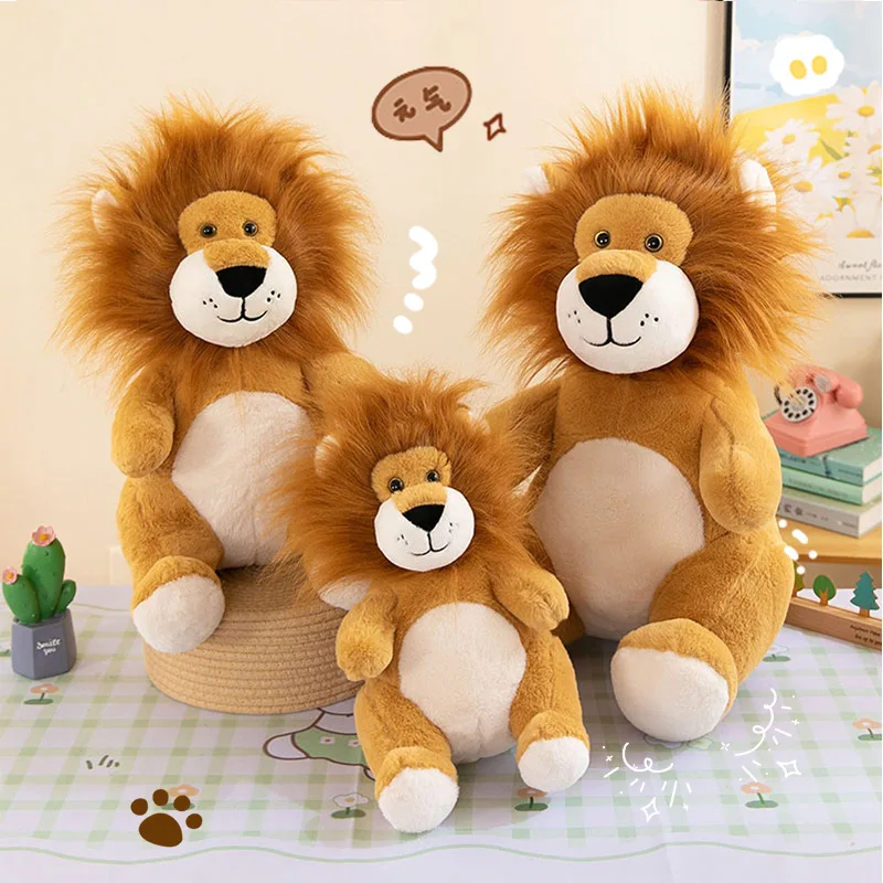 Songshan Toys custom simulation kawaii forest big stuffed animals lion toy cartoon cute doll soft lion plush toys for kids