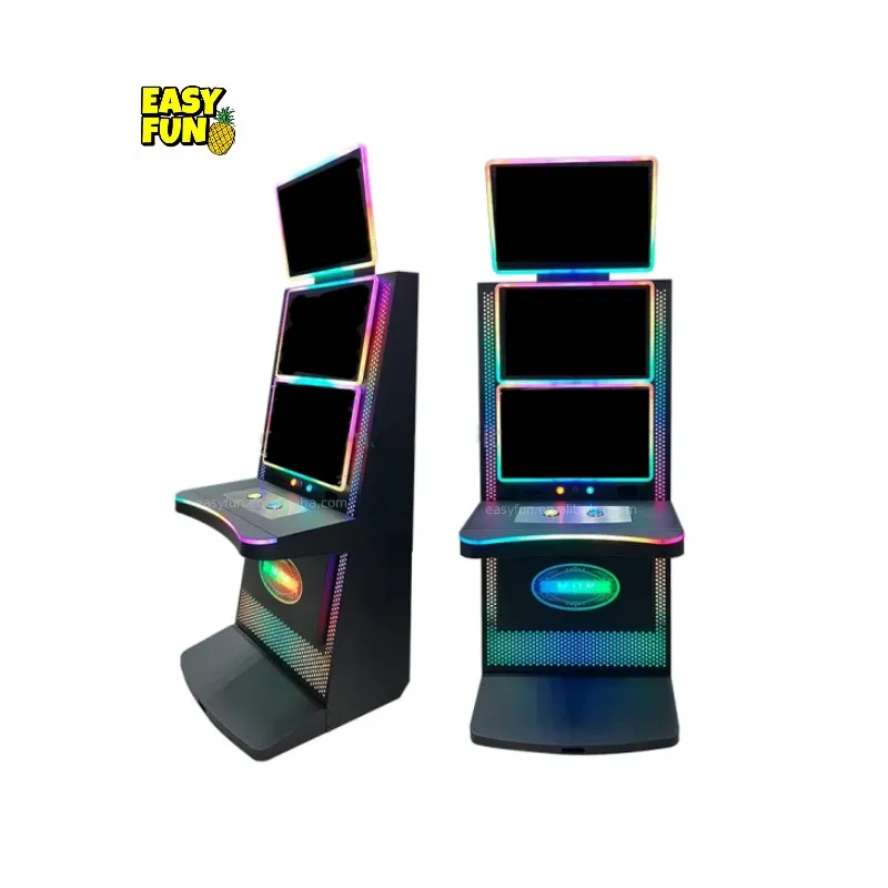 Dual 23.6 inch screen video arcade bonus coin pusher machine
