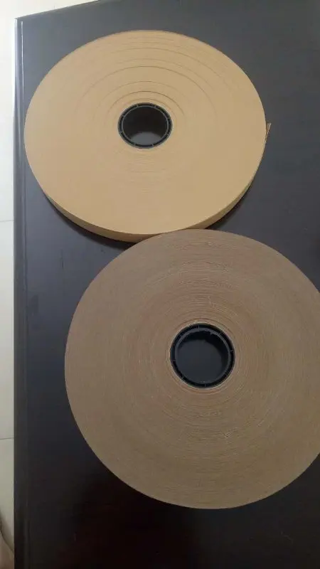 yellow color Kraft Paper corner pasting tape with hot melt glue sprayed
