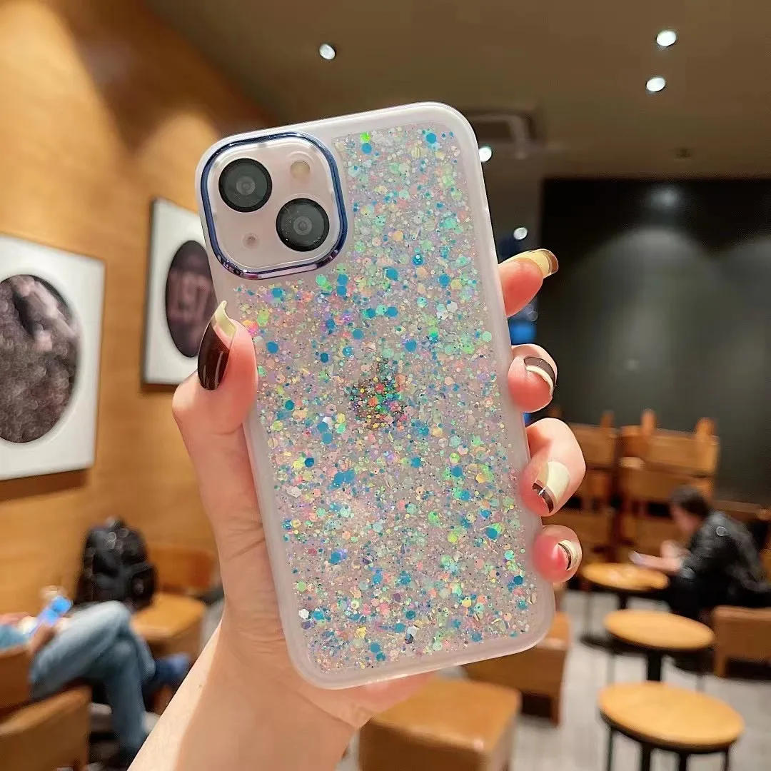 Phone Accessories Glow In The Dark Luminous Phone Cases For iPhone 13 12 Pro Max Glitter Epoxy Resin Phone Cover Fundas