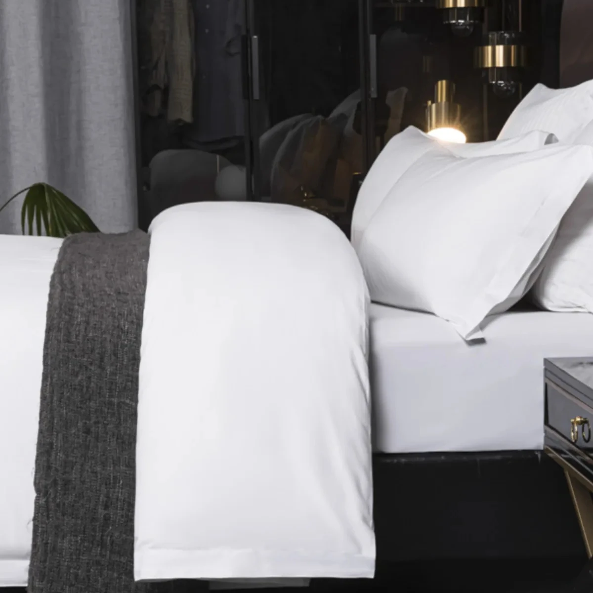 Luxury Hotel Linen Bedding Single Size 200TC 100% Cotton Bedsheet Hotel Bedding Sets