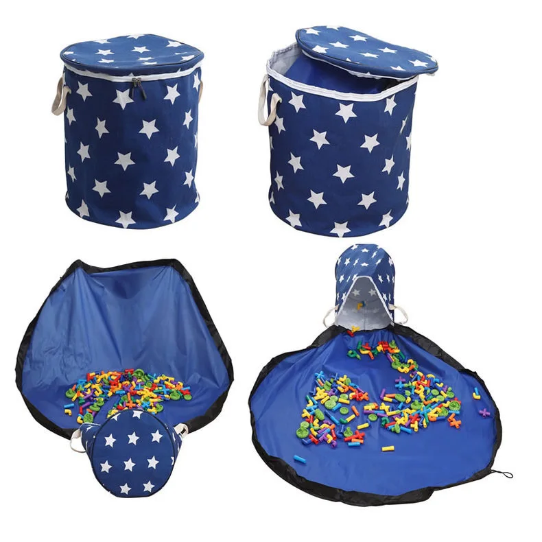 Toy Storage Basket and Play Mat,Storage Bins,Folding Toy Storage Organizer waterproof Organizers