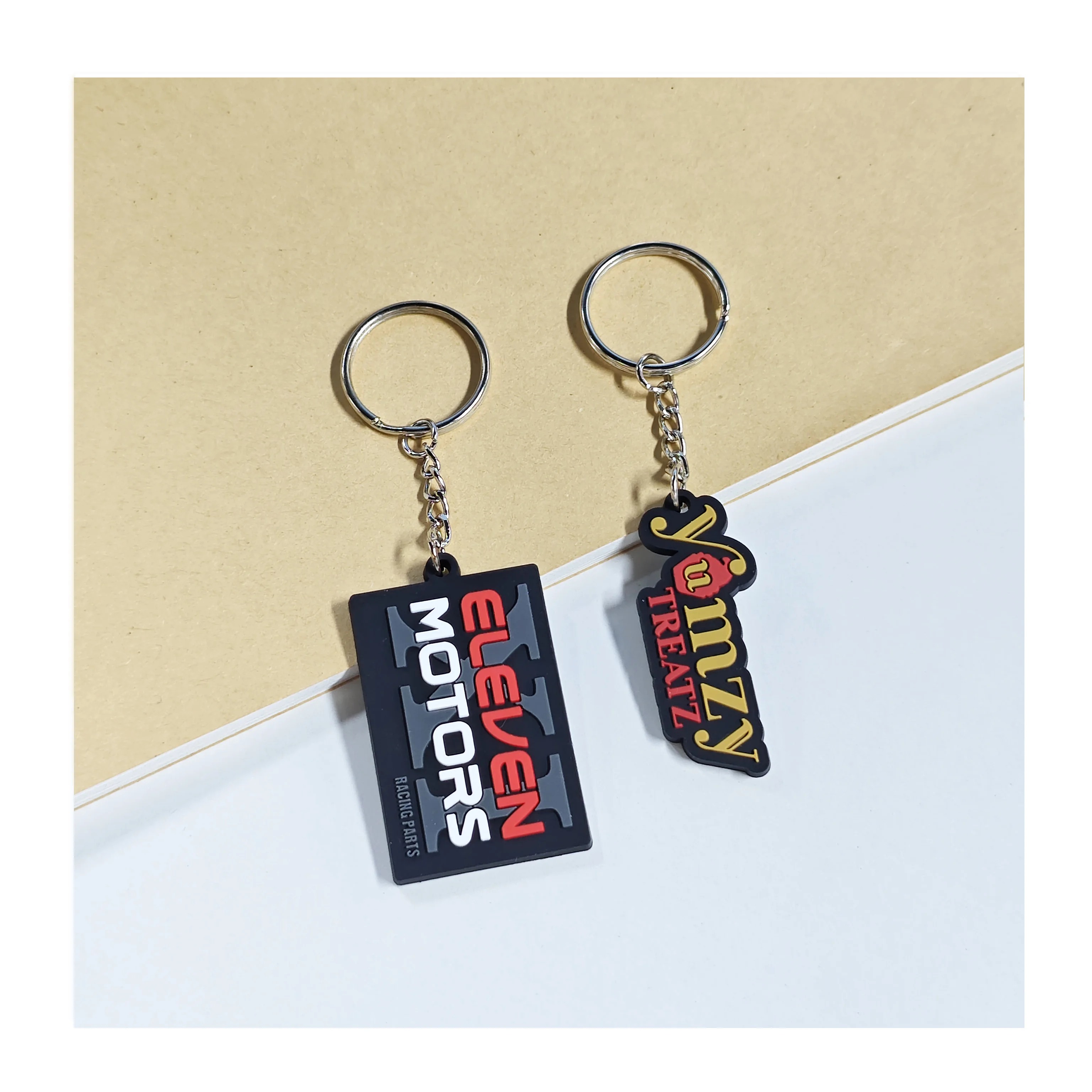 Boce Custom Logo 2D 3D PVC Keychains Fashionable Soft Silicone Rubber with Stitch OEM Two-Sided Carabiners Promotional Items