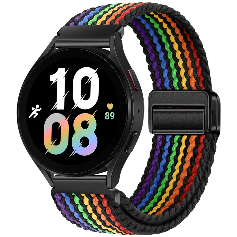 20/22 мм магнитный нейлоновый ремешок для часов Samsung 4/5/5pro/6 складной Плетеный с пряжкой Galaxy Watch Active2/1 46/42