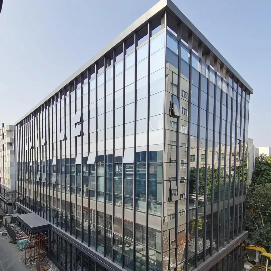 high quality curtain wall semi hidden frame Storefront Curtain Wall ccurtain walls glass