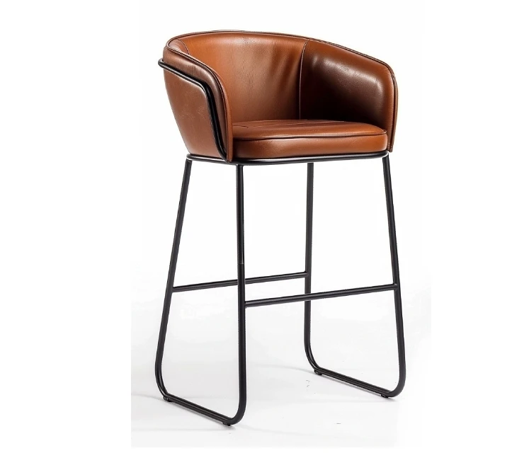 2024 Classic Factory Direct Sale Lightweight Steel Golden Frame Bar Stool High Chair