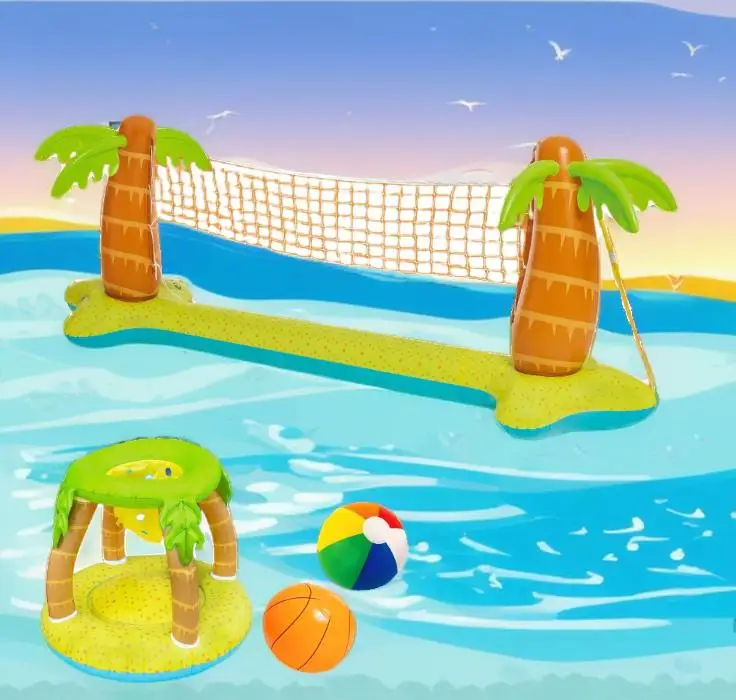 Summer Water Game Pool Basketball Hoop Stand Outdoor for kids Swimming Pool Toys Game Basketball Volleyball Set  Floating Game