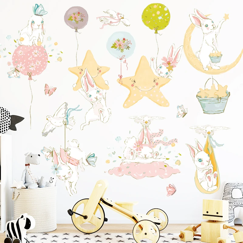 Hot selling star moon Dream PVC Wall Sticker kindergarten kids background  room self adhesive wall wallpaper decorative painting