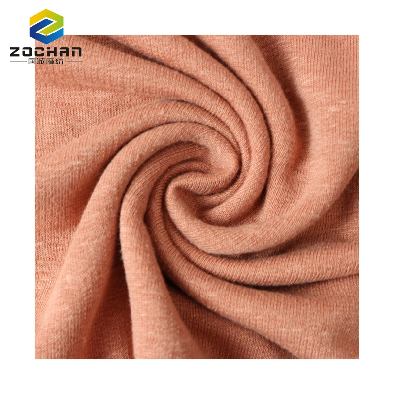 Hot selling 51% linen 31% polyester 14% cotton 4% spandex terry French knitted Organic Sustainable fabric for sweatshirt hoodie