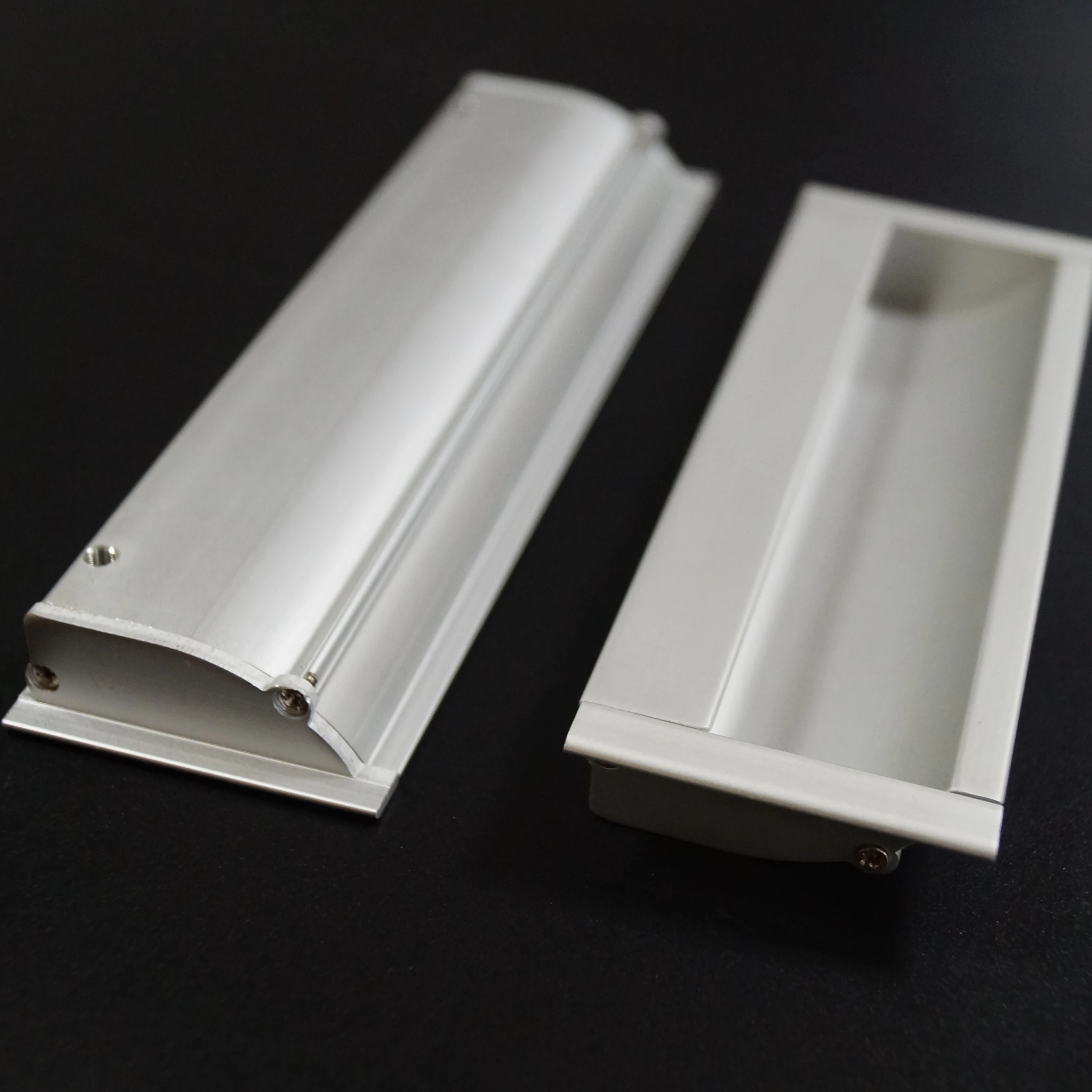 Furniture aluminum concealed recessed drawer cabinet pulls handle metal alloy embedded cabinet door pull handle