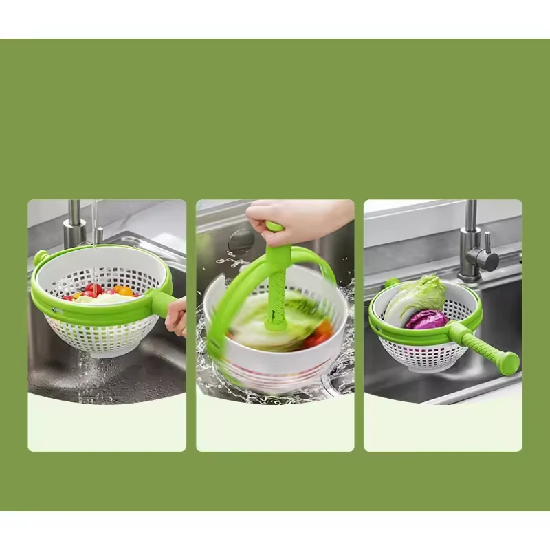Hot Sale Rotate the Drain Basket Vegetable and Fruit Wash Dehydrating Home Rotating Drain Basket
