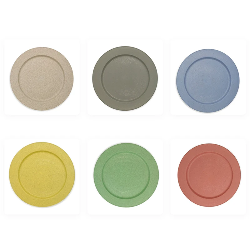 Eco-friendly Biodegradable Unbreakable Dinner Wheat Straw Restaurant Plastic For Picnic And Dishes plates for