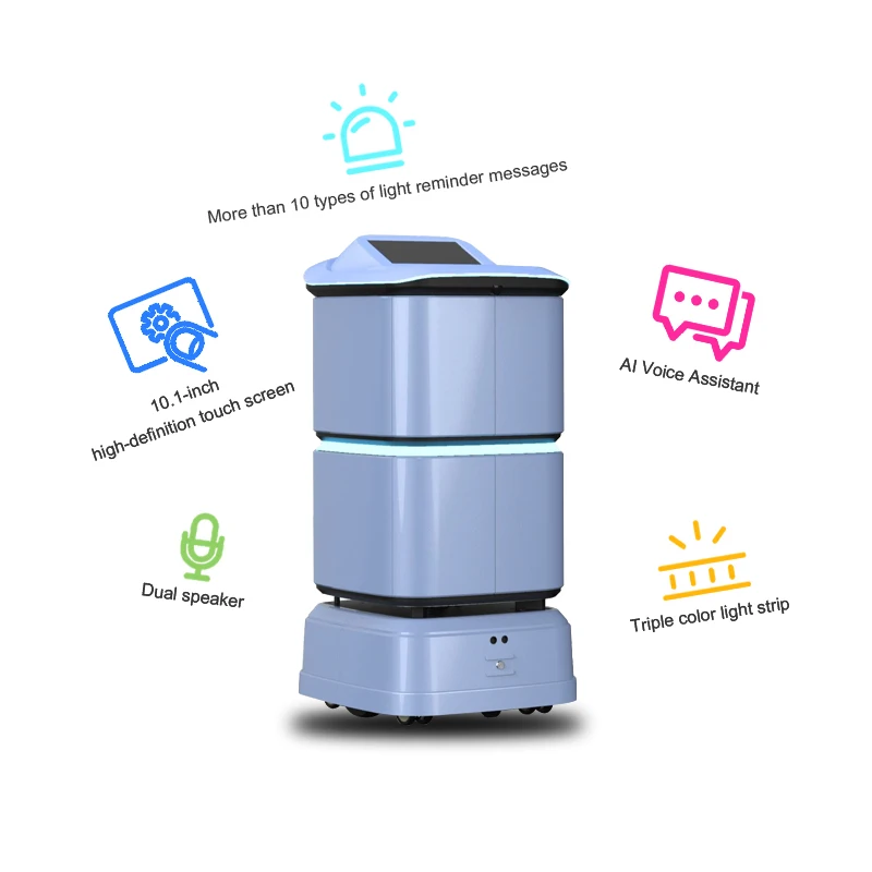 High efficiency built in Lidar and sensor food delivery robot