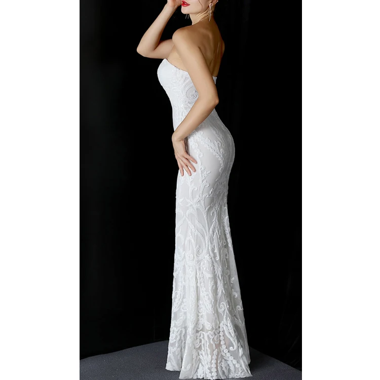 2021 Wholesale Ladies Sequins Upper Contrast Occassional Dress Europe Evening Dresses