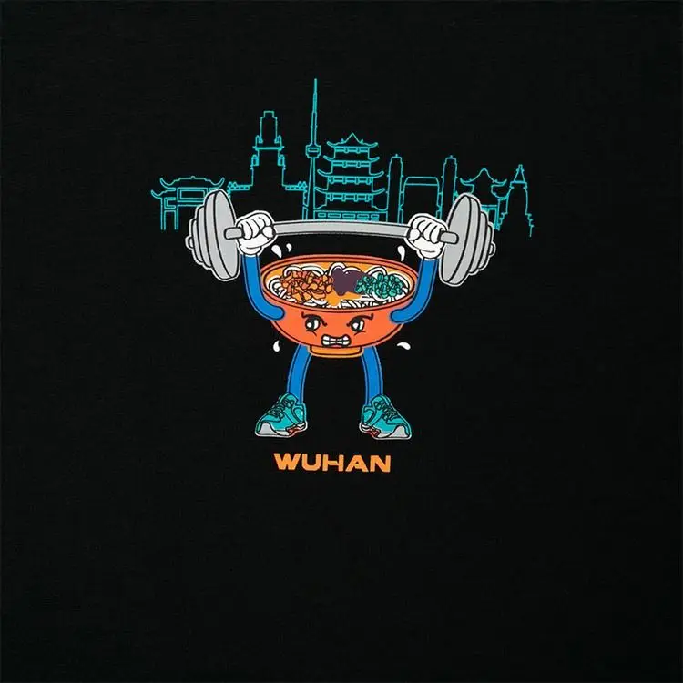 Cross-Border Sports Fitness Landmark Sketch Couple Cute T-Shirt Plain Custom Printed T-Shirts Cheap Round Neck T Shirt