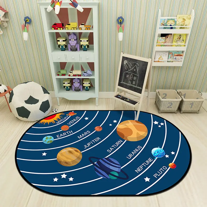 Hop and Count Game Rug with Colorful Alphabet and Animals Design Anti-Slip Kids Play Mat, Soft Floor Area Rug & Carpet Playroom