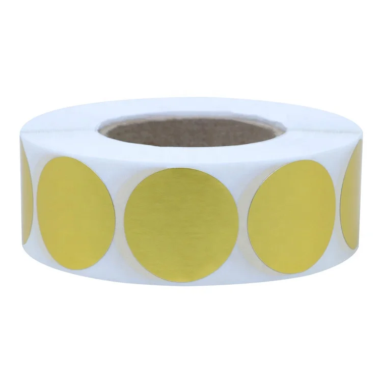 Hybsk Color Coding Dot Labels 1 inch Round Stickers 1,000 Per Roll (Gold Foil)