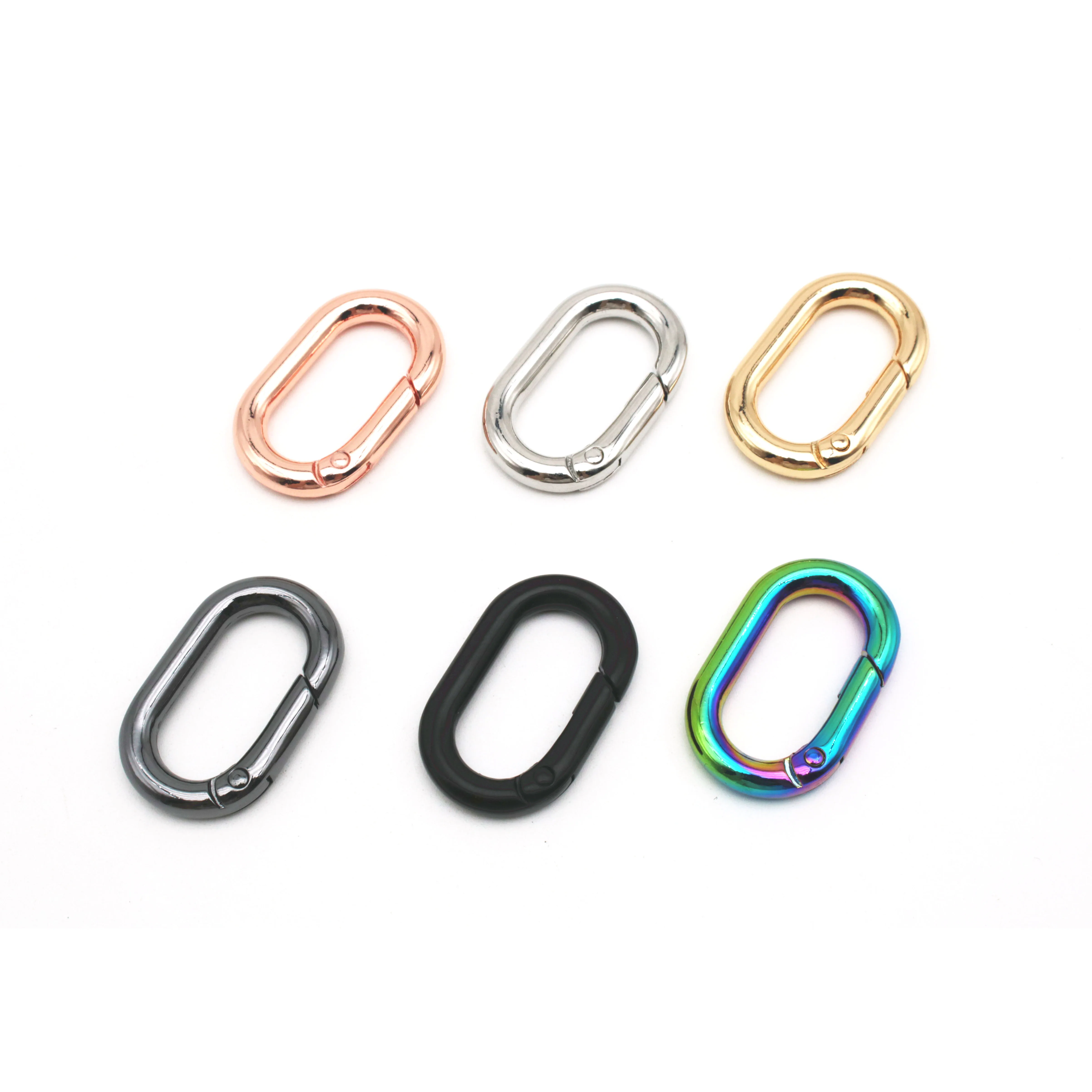 25mm 40mm Spring Oval Ring Alloy Key Ring Spring Buckles Belt Strap Chain Buckles Luggage Sewing for Bag Opening Ring