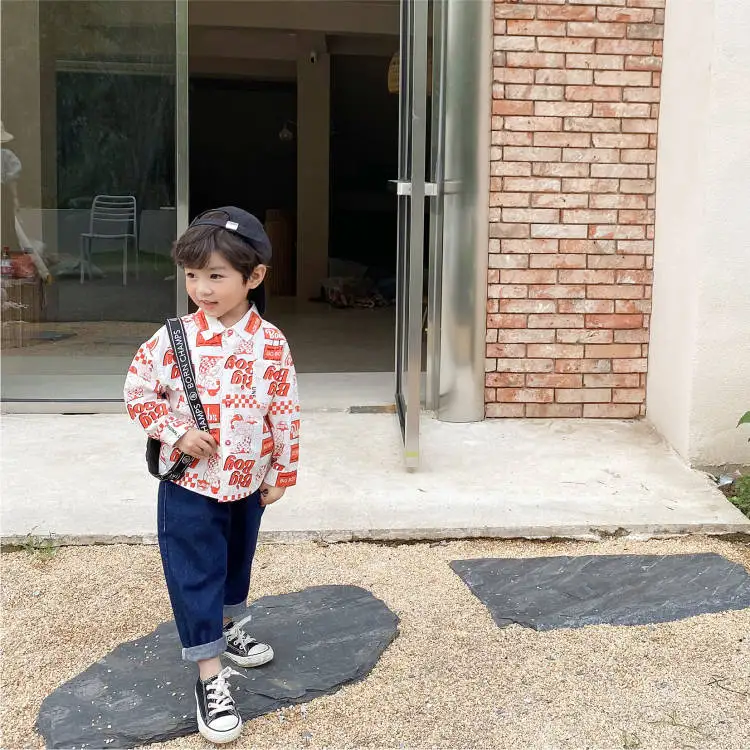 2022 summer new style clothes for children long sleeve kids t shirts 100%cotton boys polo shirts