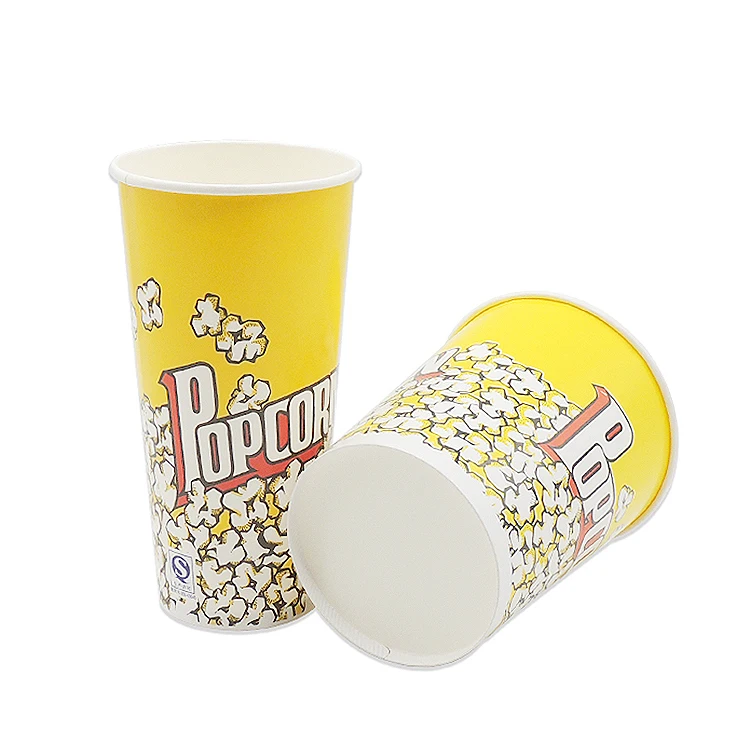 Wholesale Cheap Popcorn Bucket Biodegradable Popcorn Paper Bucket Customized Popcorn Packaging Cup