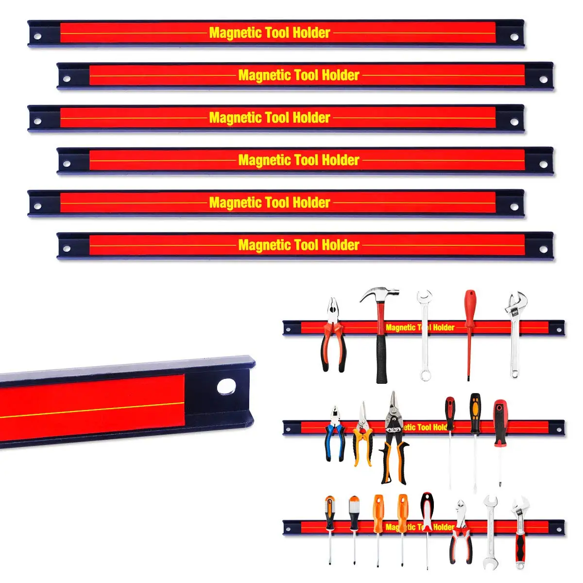 Magnetic Tool Holder Bar Industrial Hooks Heavy Duty Hanging Magnetic Tools Holder