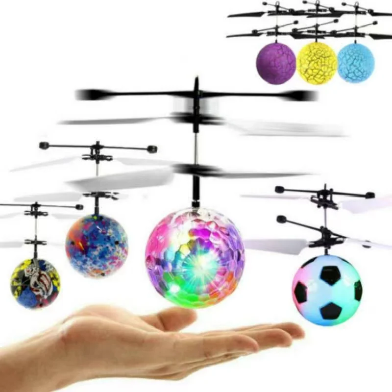 Hot Selling Children Flying Sensor Ball Toy Suspension Induction Aircraft Induction Quadcopter Flying Aircraft