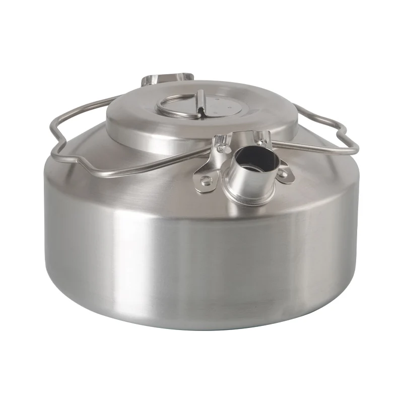 keetle camping boil water teapot coffee pot double handle 0.9L stainless steel pot outdoor portable